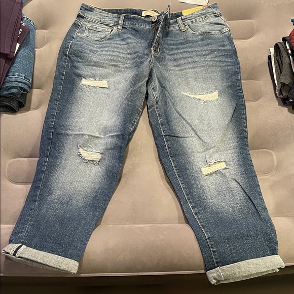 Faded Glory Denim - Faded Glory Women's Distressed Boyfriend Jeans - Blue